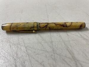 Vintage Morgan Lever Fill Fountain Pen MARBLED 14k Gold